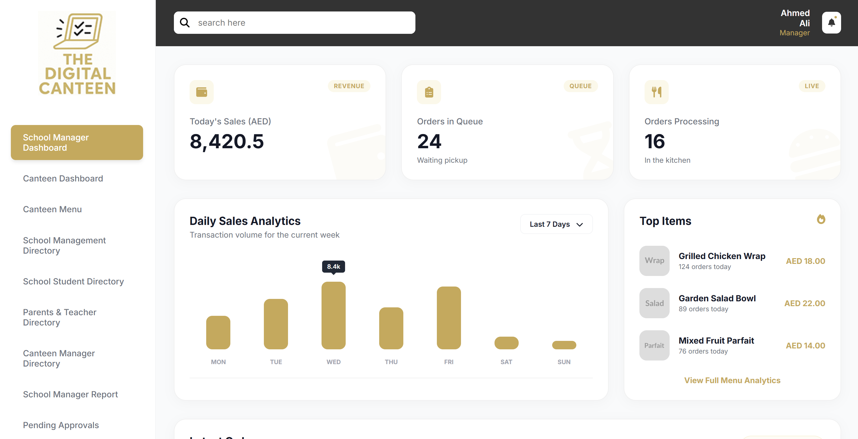 School Manager Dashboard
